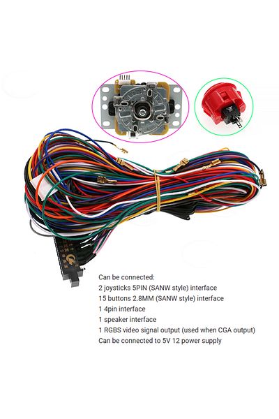 Choice موصل Ctype 28Pins لسلك Jamma Loom للوحة ألعاب Arcade Box وعصا التحكم وزر Neo Geo Cab