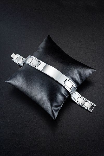 Chavin Men's Imprint Bracelet - Gray Stainless Steel, Et97