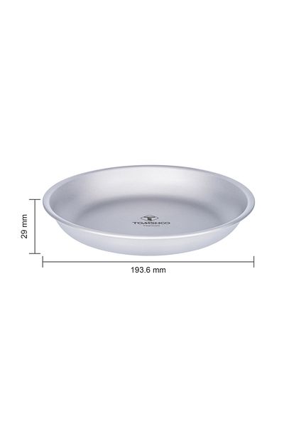 TOMSHOO 7.6 inch Tomshoo Titanium Round Camping Plate Outdoor Ultralight Portable Tableware Cookware Backpac