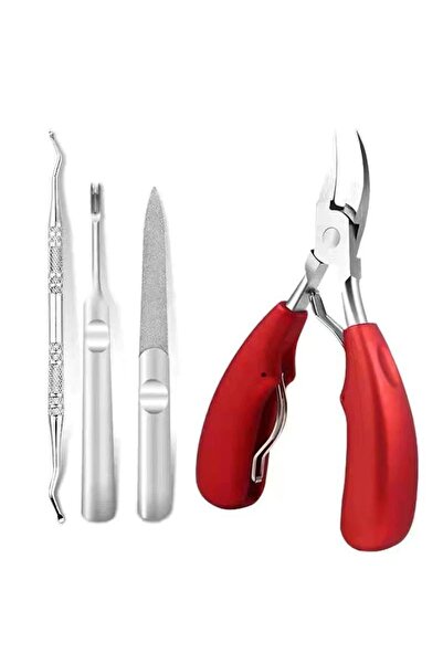 Chavin Pazlanmaz Çelik 4 Parça Tırnak Eti Makası Törpü Manikür Et Pensi Seti cin648kr