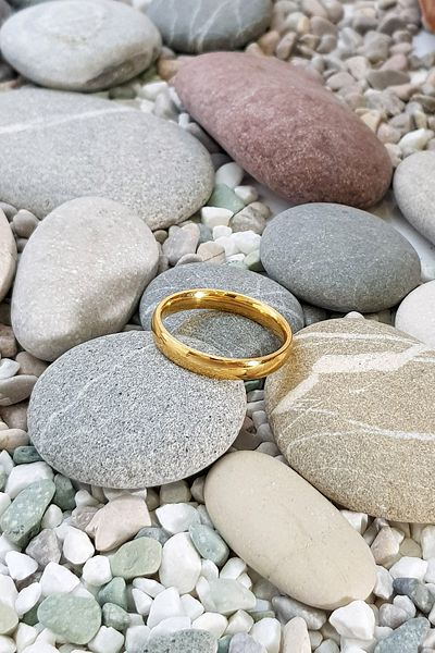 Chavin 4 Mm Promise Engagement Yellow Men's Steel Ring Eh24sr