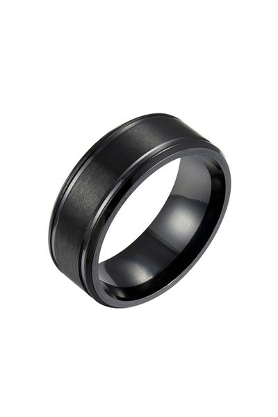 Chavin Promise Engagement Black Rope Plated Men's Steel Ring Ec42sy