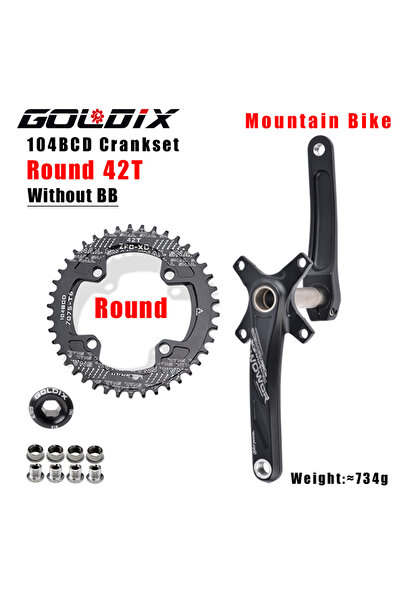 Choice1 مجموعة كرنك دائرية مقاس 170 مم 42T GOLDIX 104BCD ذات أسنان عريضة وضيق...