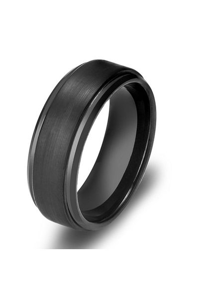 Chavin Matte Black Brushed Men's Women's Tungsten Ring DM75