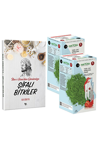 Halk Kitabevi 2 Kutu Çilek Aromalı Matcha Çayı ve Şifalı Bitkiler Kitabı