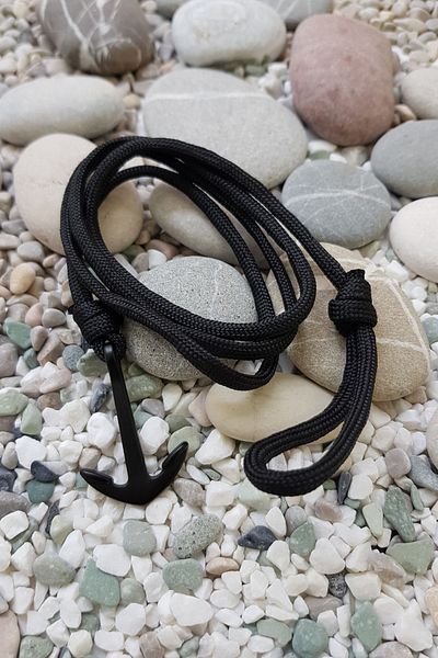 Chavin Black String Anchor Men's Steel Bracelet Dr19