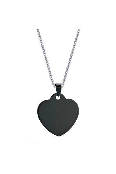 Chavin Heart Medallion Steel Necklace Eb38