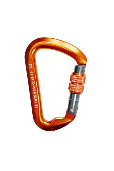 Choice حلقة تثبيت برتقالية لولبية لتسلق الصخور والهبوط على الجبال بقوة 30 كيل...