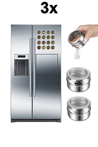 Weather Forecast Quality Steel 3 Pack Magnetic Spice Rack Gin114