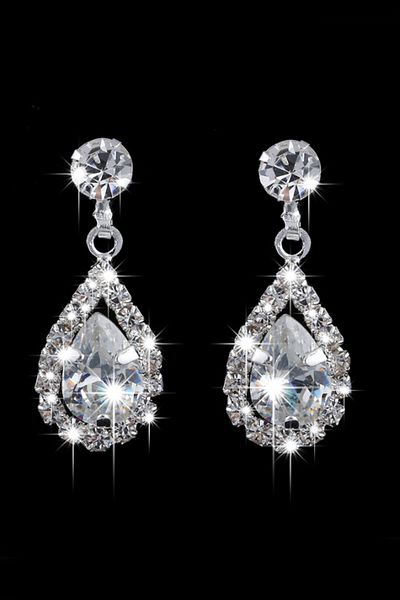 Chavin Wedding Engagement Henna Drop Stone Necklace Earrings Set Eg86