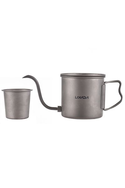 LIXADA Type 2 650ml/550ml/400ml Titanium Coffee Pour Over Kettle Coffee Tea Water Camping Pot Stove Top Cof