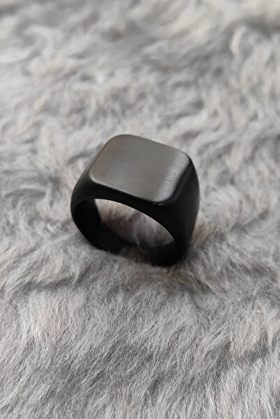 Chavin Matte Black Men's Steel Ring dr98