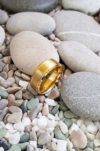 Chavin Promise Engagement Yellow Rope Plated Men's Steel Ring Ec42Sr