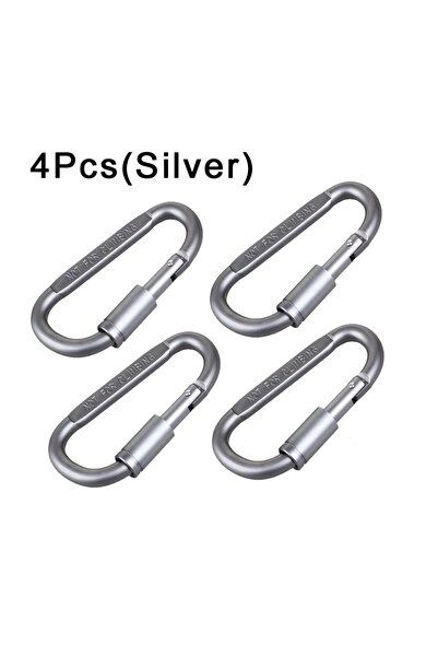 Choice 4 قطع فضية 4 قطع مجموعة سفر كارابينر معدات تخييم سبائك ألومنيوم معدات ...