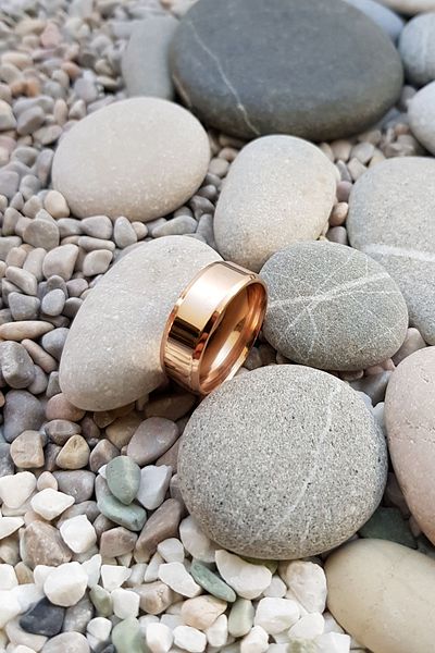Chavin Rose Shiny Steel Women's Men's Wedding Ring Ring Cd78rs