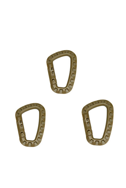 Choice 3 قطع من مشبك الكارابينر التكتيكي الكاكي من البلاستيك لتسلق الجبال وال...