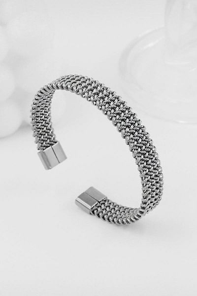 Chavin 10 Mm. Wicker Handcuffs Design Steel Men's Bracelet Eu23By