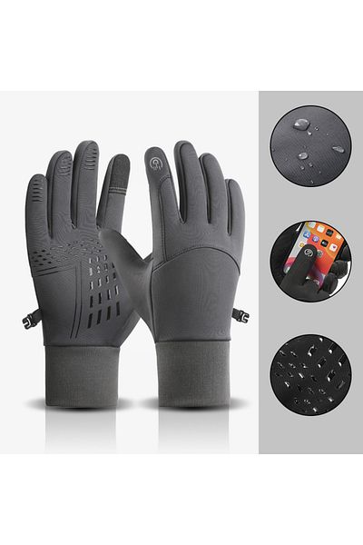 Choice M gray Cycling Gloves for Men Women Motorcyclist Autumn Winter Warm Camping Gloves Ski Bicycle Velve