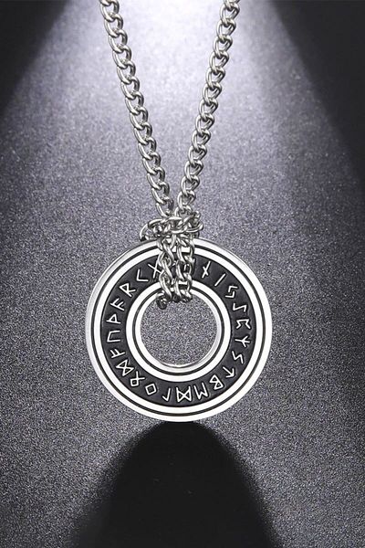 Chavin Odin Symbol Viking Rune Steel Necklace - Eu45