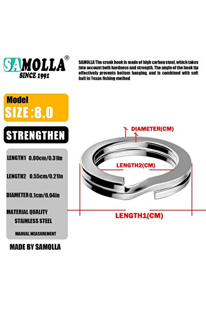 Choice حلقات صيد السمك المنقسمة المصنوعة من الفولاذ المقاوم للصدأ 3.5-12 مم ع...