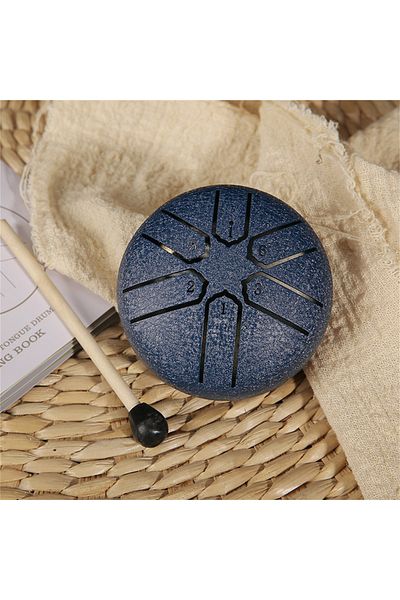 Miwayer Dark blue 3 Inch Mini Karate Drum, Iercussion Instrument, 6 notes, Steel Tongue, Used for Meditation
