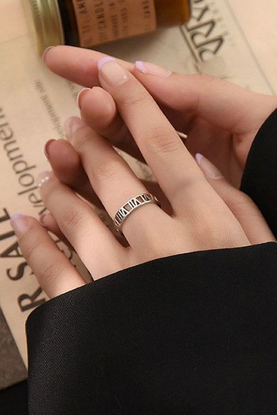 Chavin 6 Mm. Gray Steel Roman Ring - Eu32By