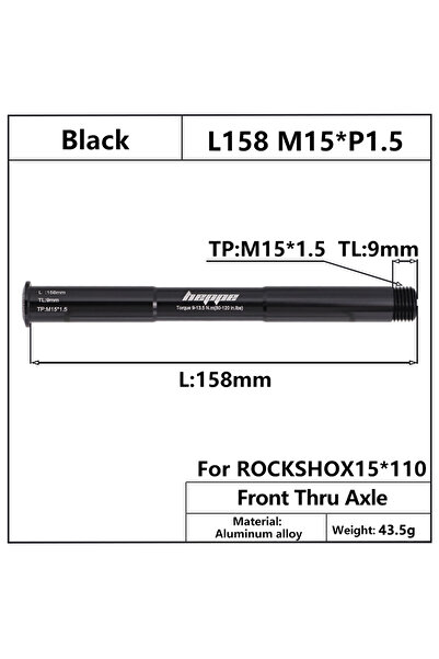 Choice شوكة أمامية للدراجة مقاس 15x110 من HEPPE باللون الأسود، عمود برميل شوك...