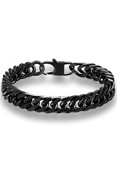 Chavin 10 mmShiny Black Steel Men's Bracelet Dn99sy