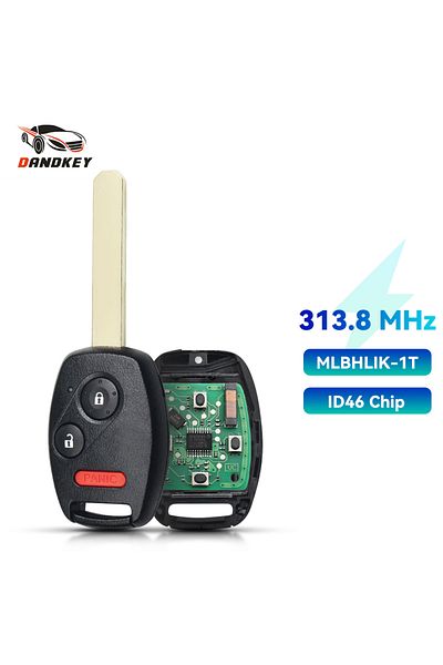 Dandkey Remote Car Key 2 1/3 Buttons Id46 Chip For Honda Cr-v 2007 2008 2009 2010 2011 2012 2013 ...