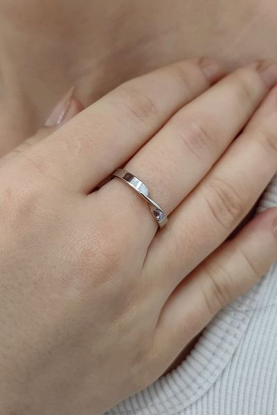 Chavin 3 Mm. Grey Steel Adjustable Ring - Eu83By