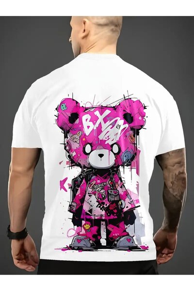 AZIZI TEKSTIL Unisex Print Λεπτομερές Oversize απλό μπλουζάκι