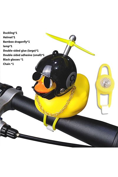 Choice Black8 light Bicycle Yellow Duck Cartoon Little Yellow Ducks Helmet Head Light Shining Duck Bicycle