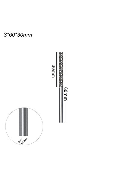 Choice3 Carbide Burr A 60mm 3mm 1/8 Long Shank Drawing Carbide Burs for Dreme...