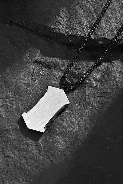 Chavin Black Steel Hip-Hop Retro Men's Necklace - Eu48Sy