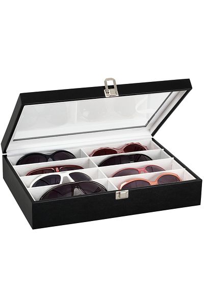 Chavin Black Leather Wooden Glasses Box 8 Pieces - St8-5