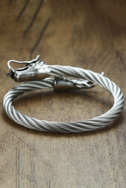 Chavin Dragon Design Auger Steel Men's Bracelet ds80by