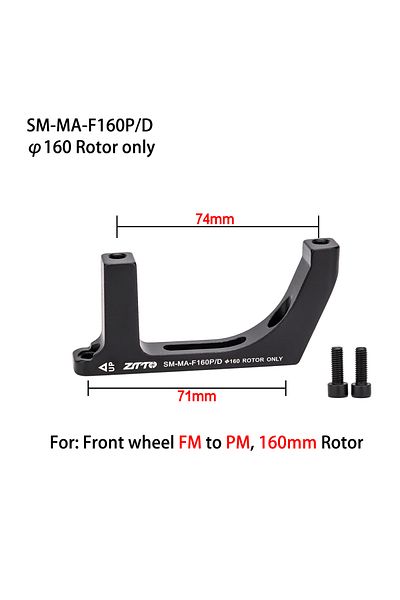 ZTTO F160 ZTTO Gravel Road Bike Brake Adapter Flat Mount 34mm 71mm To Post Mount 74mm 140mm 160mm Rotor B