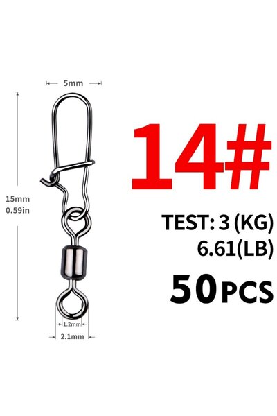 Choice مقاس 14 15 مم 3 كجم موصل ملحقات صيد سمك البايك من ميريديث 50 قطعة محمل...