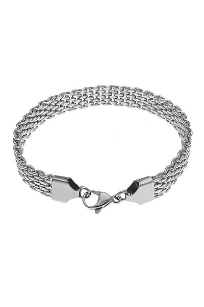 Chavin 6 Mm. 20 Cm. Gray Steel Men's Bracelet Et84By-6