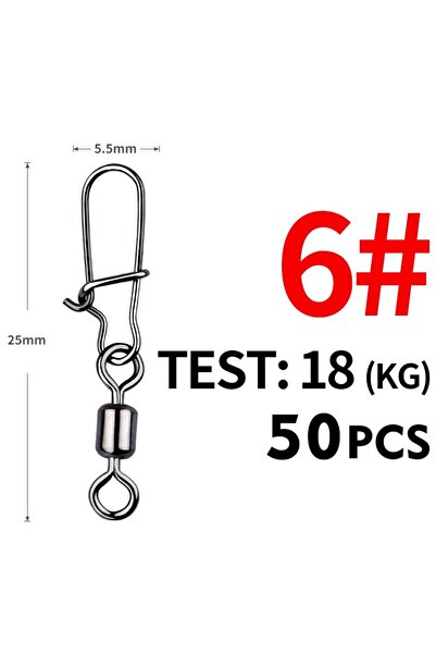 Choice مقاس 6 25 مم 18 كجم موصل ملحقات صيد سمك البايك من ميريديث 50 قطعة محمل...
