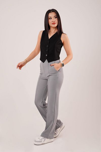 Hipo Trend Black Knitted V-Neck Vest - Buttoned