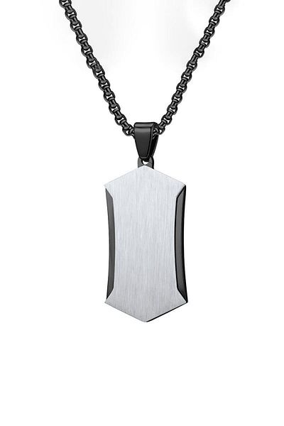 Chavin Black Steel Hip-Hop Retro Men's Necklace - Eu48Sy