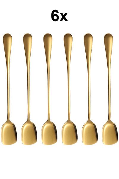 Chavin 1010 Model 6 Pieces Steel Long Cocktail - Coffee Latte Mix Barkeeper Spoon cin753sr-6