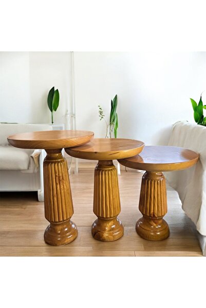 CEGA MOBİLYA Modern Mantar sehpa / yan sehpa / 3lü sehpa / zigon