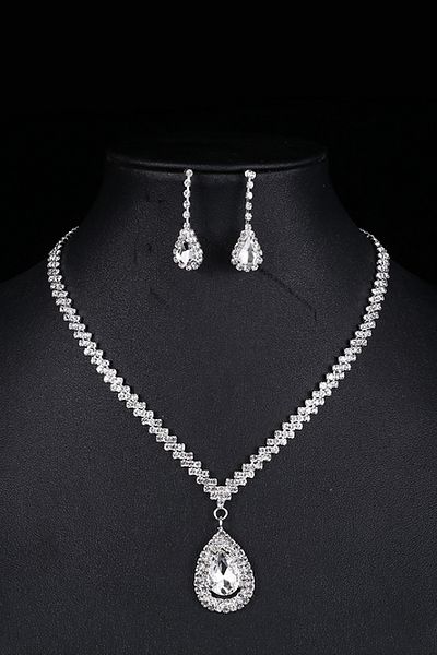 Chavin Wedding Engagement Henna Drop Jewelled Necklace Earring Set Eh93