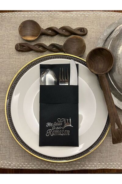 kidspartim منديل جيب أسود من القماش المطلي بالفضة مرحبًا بكم في مدينة رمضان (...