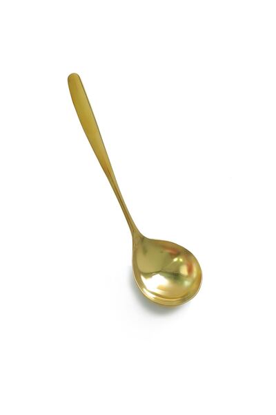 Chavin Steel 20 cm Matte Gold Color Small Egg Sauce Serving Ladle Cin746Sr