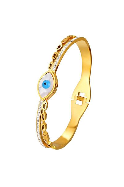 Chavin Gold Eu13Sr Model Eye Steel Stone Handcuff Bracelet
