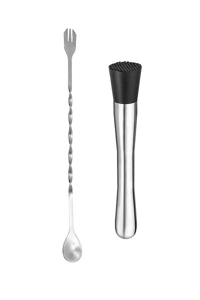 Weather Forecast Steel Cocktail Preparation Spoon and Bar Knocker Set cin587