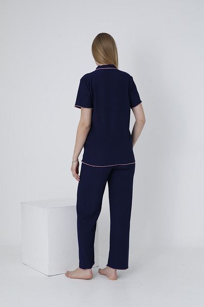Miss Dünya Lissa Short Sleeve Maternity and Maternity Sleepwear Set with Buttoned Front Sleeves and Ruffle Detail